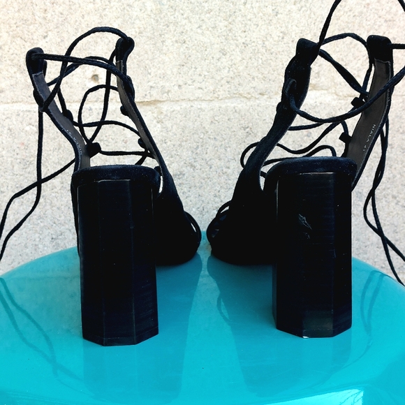 Senso black suede octagonal-heeled laced gladiatior sandal, EU41, NWT - Picture 7 of 16